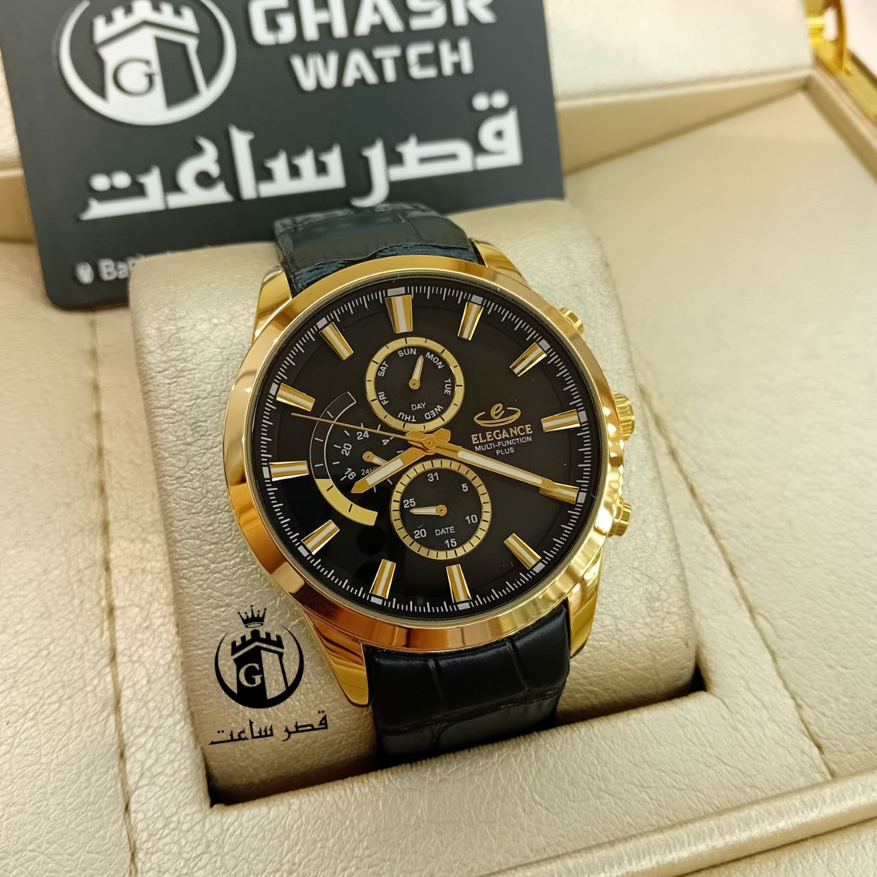 Elegance Men's Watch with Leather Strap (E11) ساعت مردانه الگانس بند چرم E11