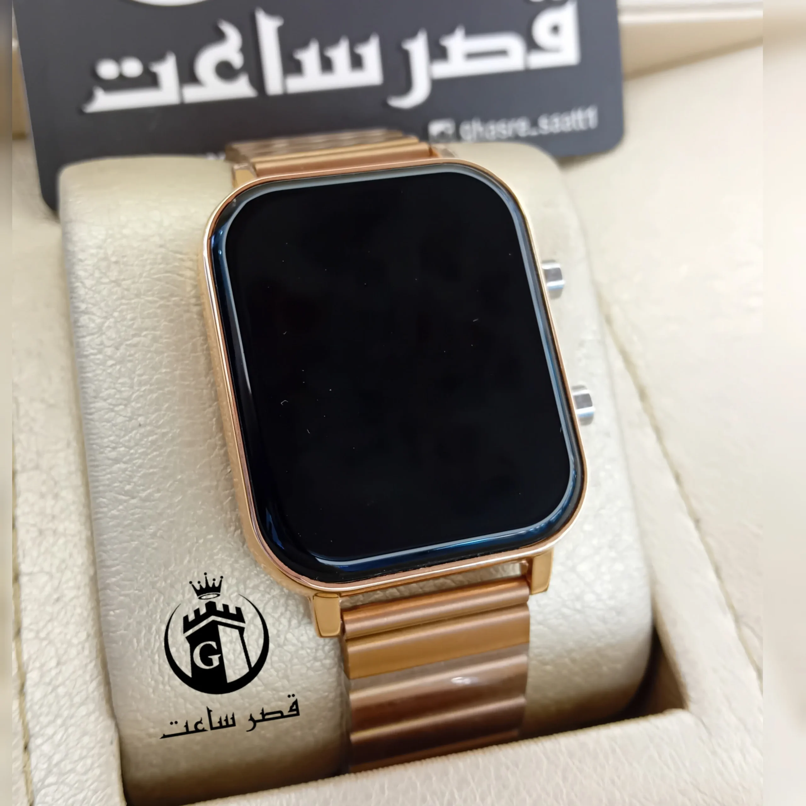 Rectangular Apple Watch-style watch available in 2 colors. ساعت طرح اپل واچ مستطیلی در2رنگ